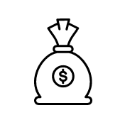Unrealistically high pay for easy work High salary icon